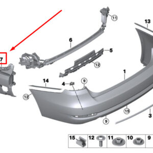 BMW 3 Gran Turismo F34 Rear Left Bumper Bracket 51127293775 7293775 ORIGINAL