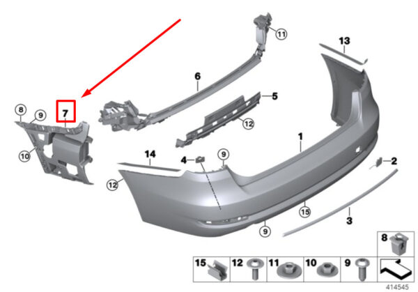 BMW 3 Gran Turismo F34 Rear Left Bumper Bracket 51127293775 7293775 ORIGINAL