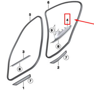 BMW 3 F30, F80 Rear Right Inner Entrance Cover 51477272598 7272598 ORIGINAL