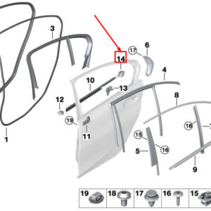 BMW 3 G20 Left C-Pillar Seal 51358498133 ORIGINAL