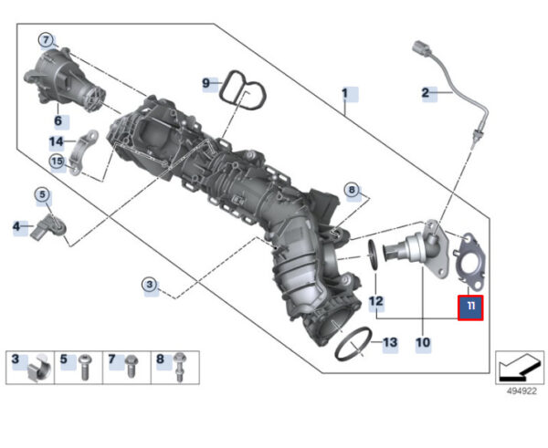 BMW X1 F48 Gasket Steel 11618490129 ORIGINAL