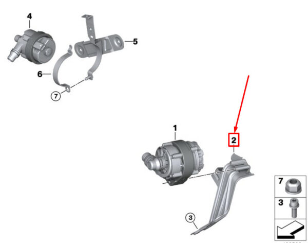 BMW X3 G01 Auxiliary Water Pump Carrier 11518647843 ORIGINAL