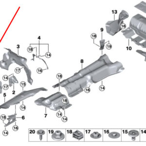 BMW 7 G12 Left Engine Support Heat Insulation 51487340209 7340209 ORIGINAL
