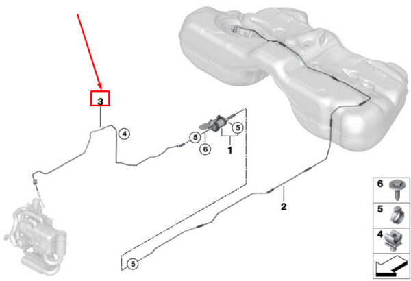 BMW 7 G11 Fuel Pressure Line 64129320480 ORIGINAL