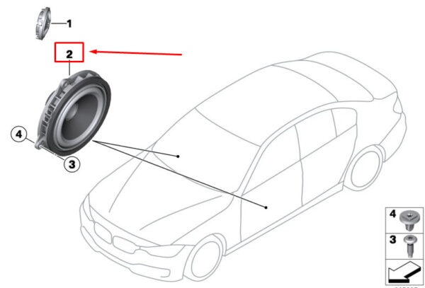 BMW 3 G20 Rear Door Mid-Range Sound Speaker 65132622560 ORIGINAL