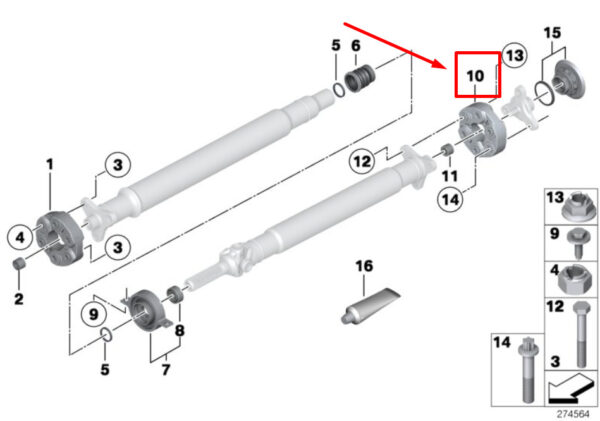 BMW 3 G20, G28 Universal Joint 26118681477 8681477 ORIGINAL