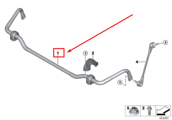 BMW 3 G20 Front Stabilizer W/Rubber Mounting 31301543200 1543200 ORIGINAL