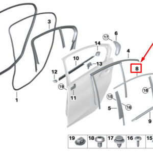 BMW 3 G20 Rear Right Door Window Frame Finisher 7465168 51337465168 ORIGINAL