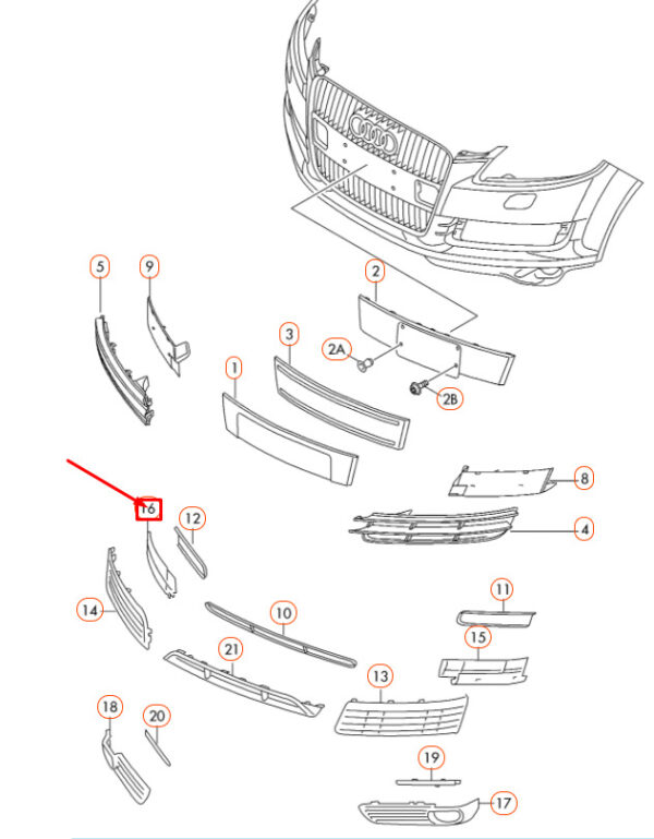 AUDI Q7 4L Front Bumper Right Upper Cover 4L080779601C ORIGINAL - Image 4