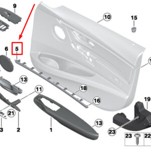 BMW 3 F30 Front Right Door Panel Accent Strip 51417393488 7393488 ORIGINAL