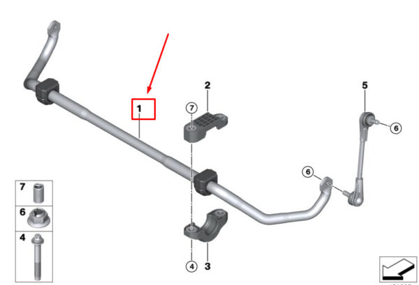 BMW 7 G11 Front Anti Roll Bar 31306873459 ORIGINAL