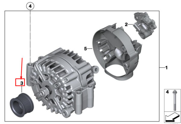 BMW X7 G07 Alternator Pulley 12318636420 ORIGINAL