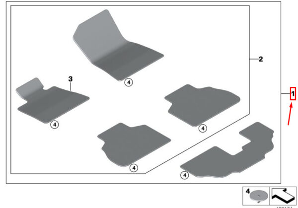 BMW X7 G07 Floor Mat Set LHD 51479483877 ORIGINAL