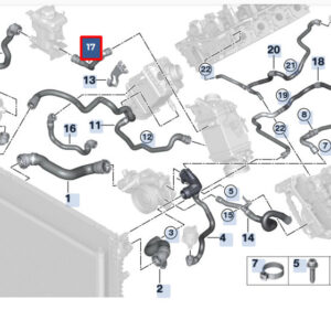 BMW 5 G30 Left Side Intercooler Hose 17127933661 ORIGINAL