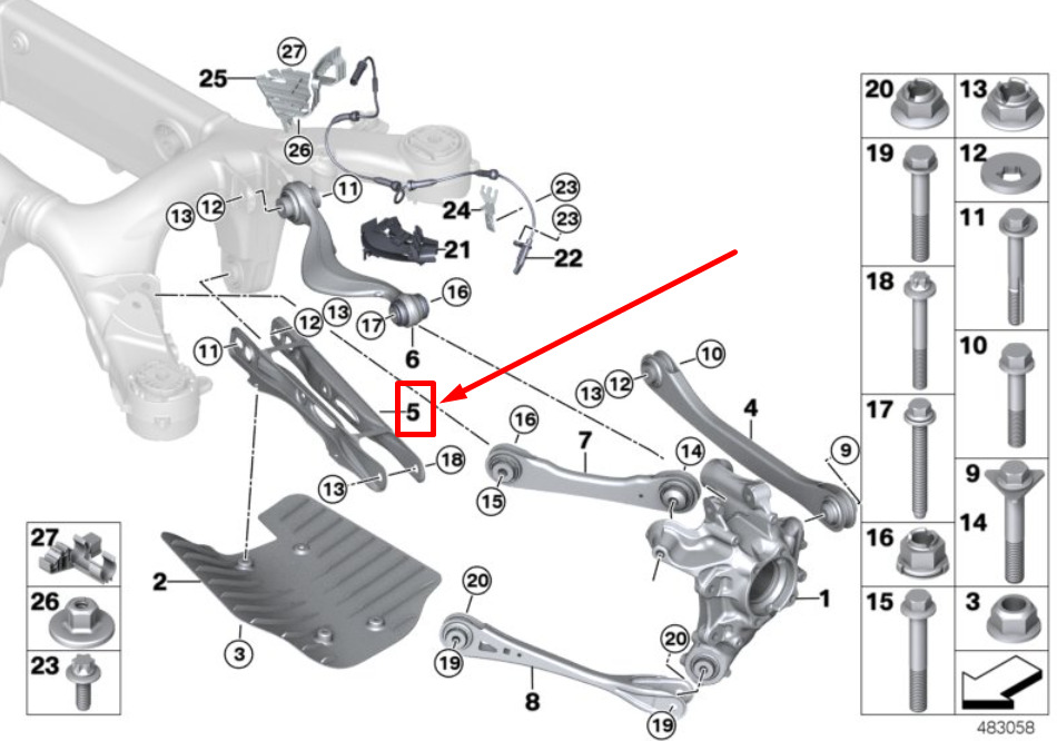 BMW G31 Rear Axle Suspension Camber Control Arm 6861131 33326861131 ORIGINAL 1 BMW G31 Rear Axle Suspension Camber Control Arm 6861131 33326861131 ORIGINAL