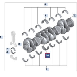 BMW 5 F10 Crankshaft Bearings Main Shell 11218471812 8471812 ORIGINAL