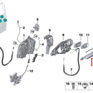 BMW 7 G12 Front Left Door Exterior Handle 7474769 51217474769 ORIGINAL