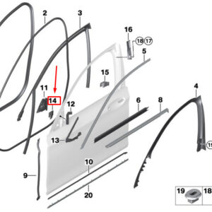 BMW 7 G11 Right A-Pillar Closing Panel Seal 51337336052 ORIGINAL