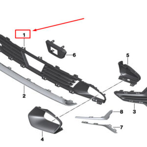 BMW 3 G20 Front Bumper Middle Air Inlet Grille 51117464260 ORIGINAL