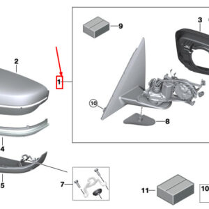 BMW 5 Touring G31 Front Left Side Wing Mirror 51167485263 ORIGINAL
