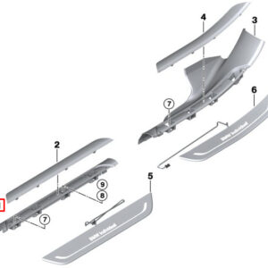 BMW 7 G11 Inner Front Right Molding Sill Cover 51477390770 ORIGINAL