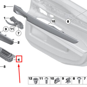 BMW 7 F01, F02 Rear Right Door Ashtray Finisher 51427322872 7322872 ORIGINAL