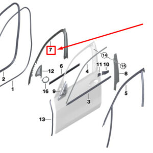 BMW X6G06 Front Right Door Window Frame Cover 7455700 51417455700 ORIGINAL