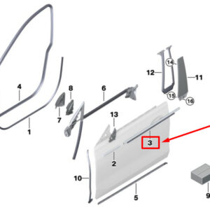 BMW 6 G32 Front Right Door Channel Cover 51337415686 7415686 ORIGINAL