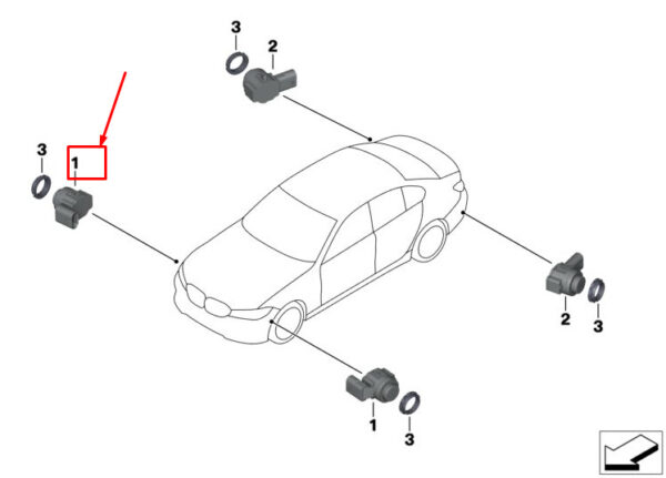 BMW 3 G20 PDC Parking Sensor 66209459569 ORIGINAL