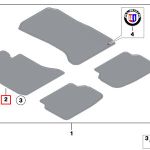 BMW 7 G11 Front Left Floor Mat LHD 51477427892 ORIGINAL