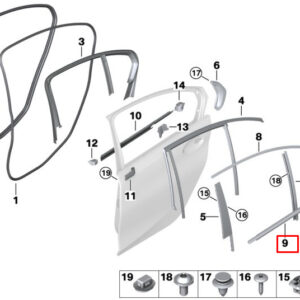 BMW 3 G20 Rear Right Door Shaft Cover 51357407418 ORIGINAL