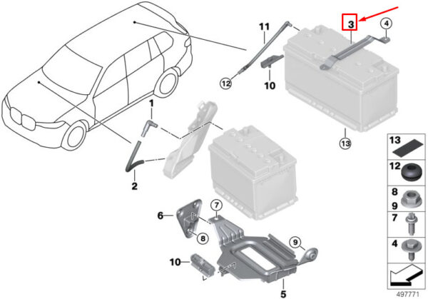 BMW X7 G07 Battery Bracket 61216819639 ORIGINAL