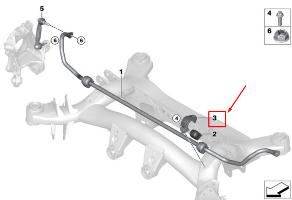 BMW 3 G20 Rear Stabilizer Support 33556865708 ORIGINAL