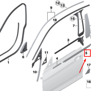BMW 4 F36 Front Right Door Channel Cover 51357310202 7310202 ORIGINAL