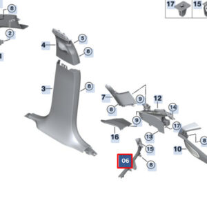BMW X6 G06 Left C-Pillar Column Bottom Cover 51437949921 ORIGINAL