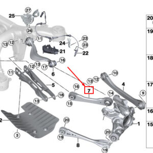 BMW X3 G01 Rear Left Guiding Suspension Link 33306871497 ORIGINAL