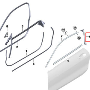 BMW 8 Coupe G15, F92 Right B-Pillar Gasket 51377424842 7424842 ORIGINAL