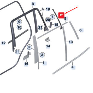 BMW X3 F25 Left C-Pillar Seal 51357399179 7399179 ORIGINAL