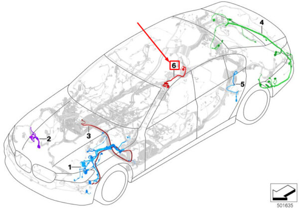 BMW 7 G11 Delivery Unit Repair Wiring Harness 61127949825 ORIGINAL