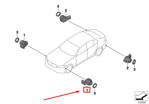 BMW 3 G20, G28 Ultrasonic Sensor 9472280 66209472280 2020 15387009