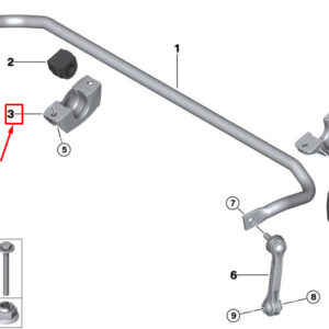 BMW 5 Touring G31 Rear Right Stabilizer Bar Bracket 33556885789 ORIGINAL