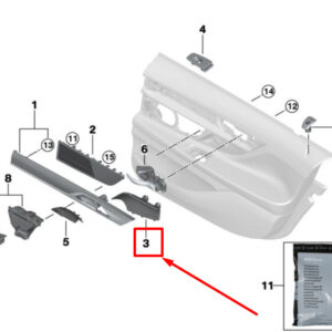 BMW 7 G12 Rear Right Door Handle Recess Cover 7406006 51427406006 ORIGINAL