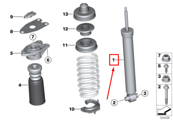 BMW 2 Coupe F22 Rear Shock Absorber 33526880946 6880946 ORIGINAL