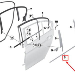 BMW 3 F30 Rear Right Door Outer Channel Seal 51357496142 7496142 ORIGINAL