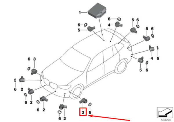 BMW X3 G01 Ultrasonic Sensor 9312620 66209312620 ORIGINAL