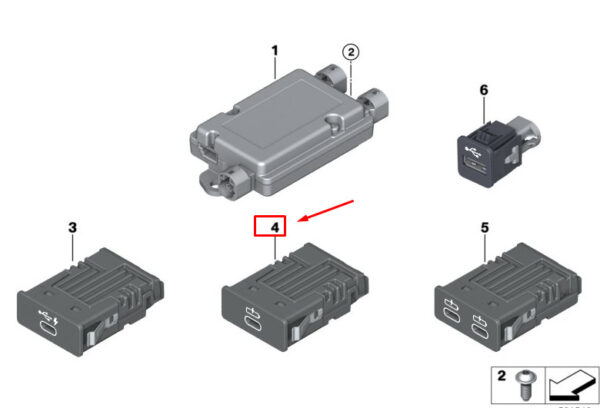 BMW X4 F98 USB Socket 84108711940 ORIGINAL