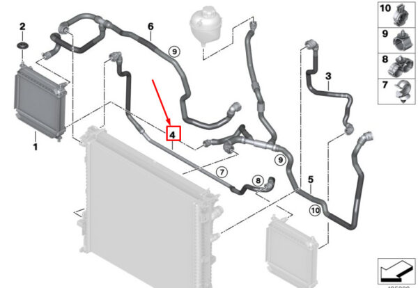 BMW X3 M F97 Engine Radiator Hose 17128053463 ORIGINAL