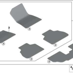 BMW X7 G07 Floor Mat Set LHD 51479483876 ORIGINAL