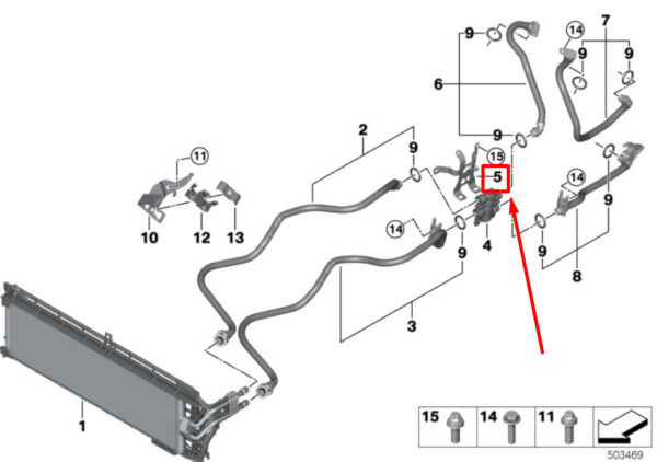 BMW X3 G01 Thermostat Holder 8619761 17228619761 ORIGINAL
