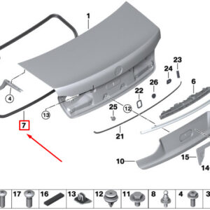 BMW 7 G11 Rear Trunk Lid Gasket 51767357103 ORIGINAL